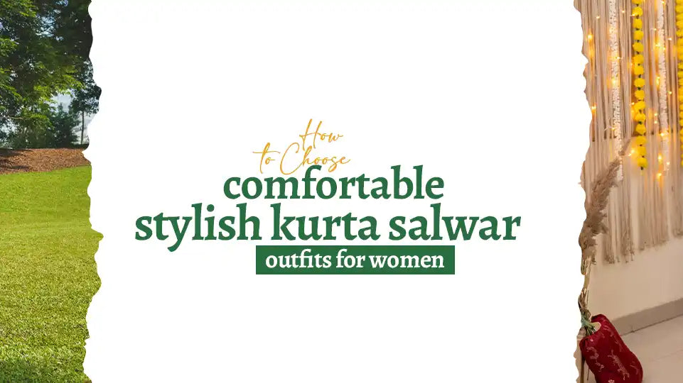Woman wearing printed kurta salwar for women in India with matching dupatta, shown in outdoor and indoor festive settings showcasing ethnic fashion