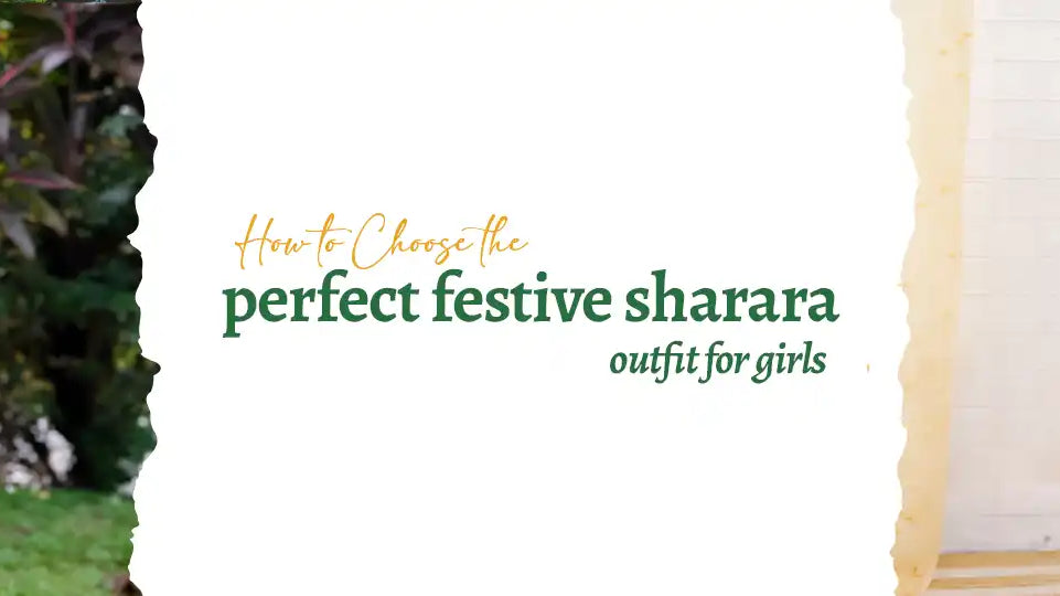 Young girls wearing floral kurti sharara sets with dupatta in festive settings, showcasing traditional ethnic wear from the Best Kurti Sharara Set for Girls in India