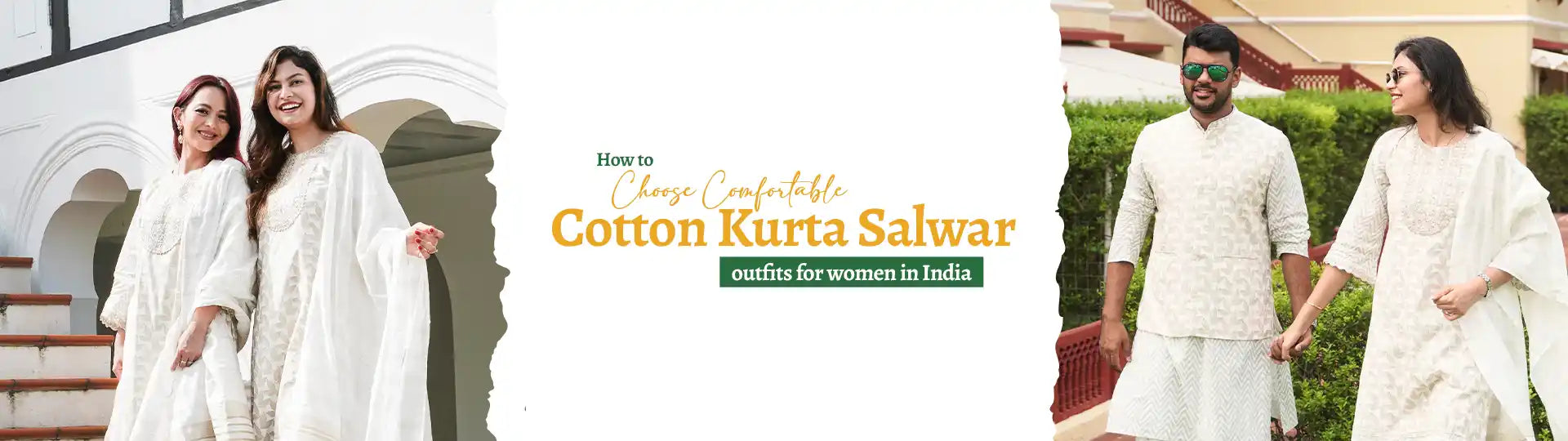 Women wearing Cotton Kurta Salwar for Women in India showcasing breathable and stylish traditional outfits