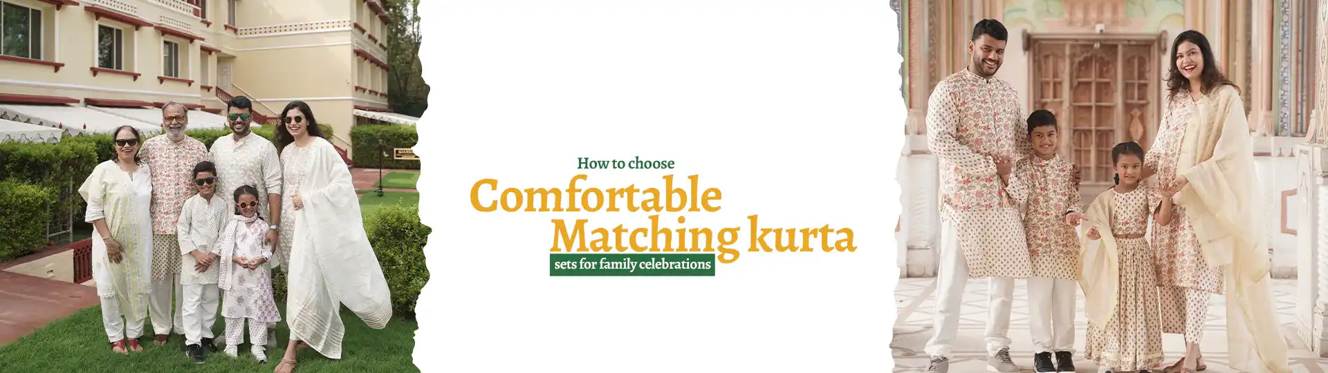 Matching Kurta Sets for Family featuring coordinated traditional outfits worn by parents and children during a festive celebration