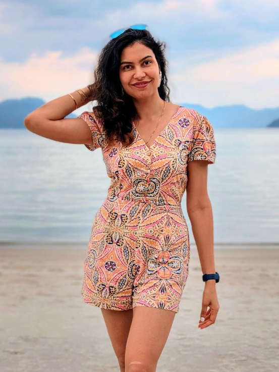 Candy Kiss Women's Playsuit in Cotton Nimbu