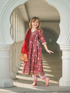 Jashn Anarkali Girls Kurti Dress with Pants & Dupatta