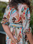 Havana White Unicorn Women Short Dress in Cotton Nimbu