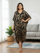 Mira Noir Women Short Kaftan in Cotton Nimbu