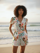 Moana White Unicorn Women's Playsuit in Cotton Nimbu