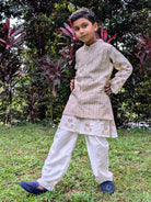 Pink Bloom Kurta Pajama Jacket Set