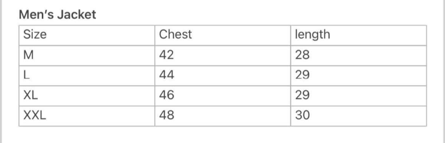 Size guide for Tara Blue Men's Kurta Pajama Set