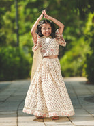 Nia Girls Lehenga Choli Skirt Top in Muslin Cotton